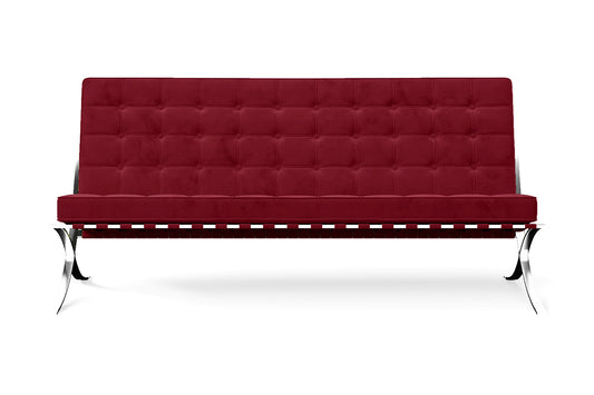 Catania 3 Seater Sofa Red Velvet