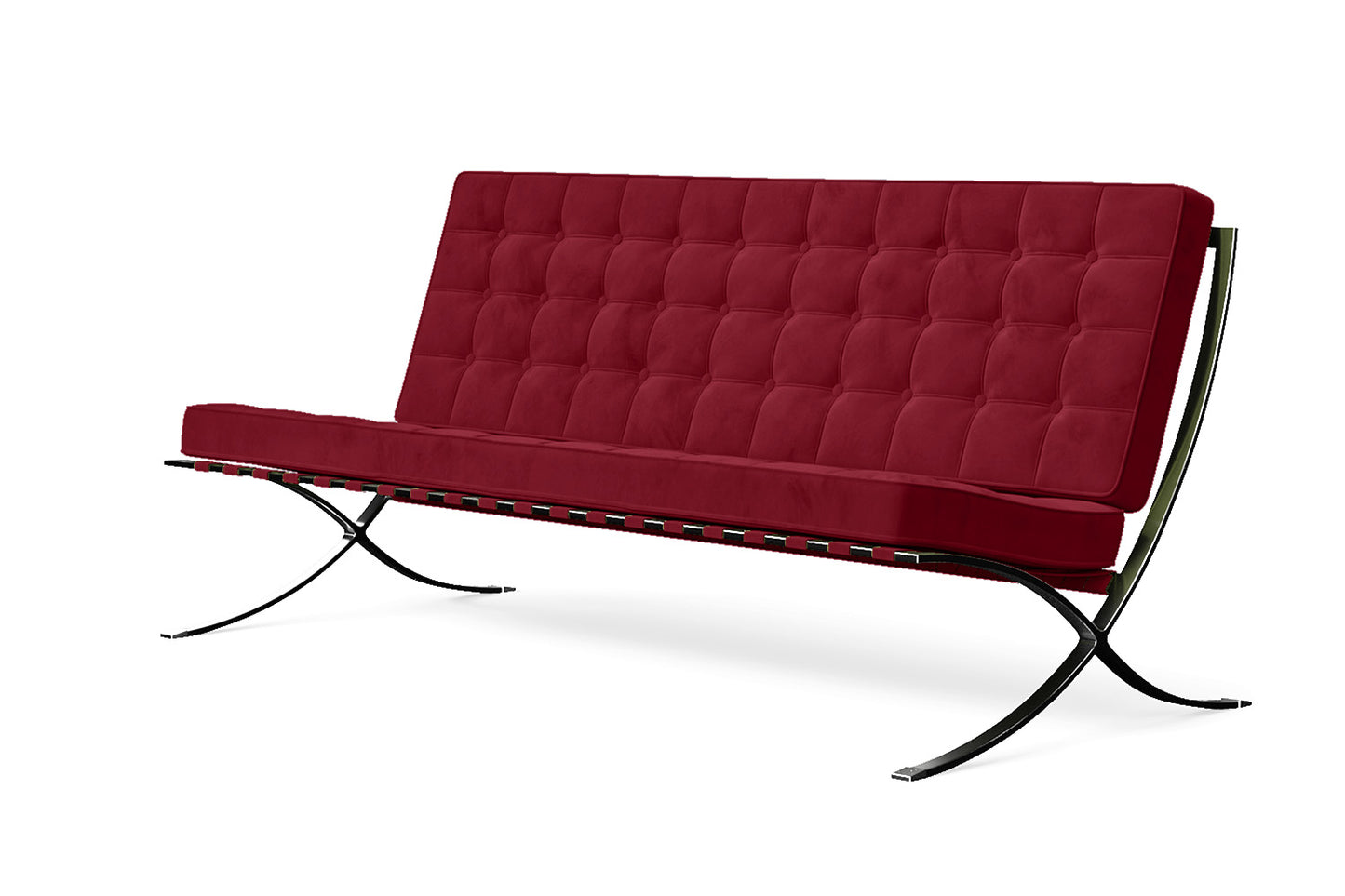 Catania 3 Seater Sofa Red Velvet