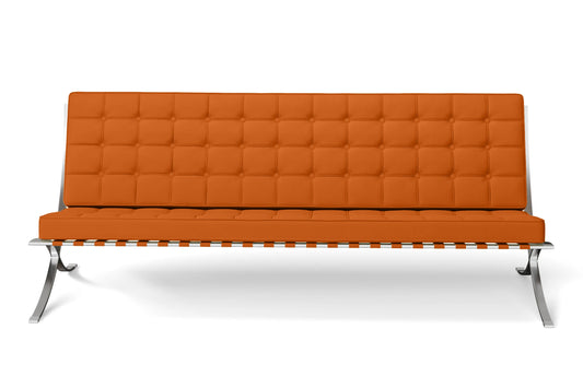 Catania 4 Seater Sofa Orange Leather