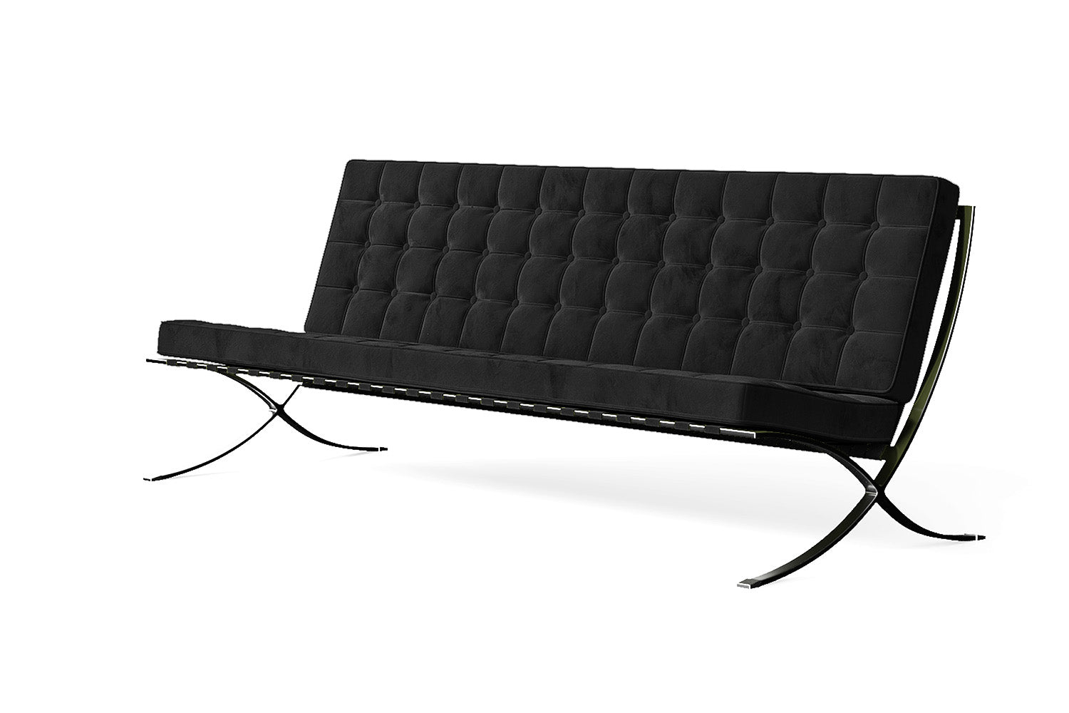 Catania 4 Seater Sofa Black Velvet