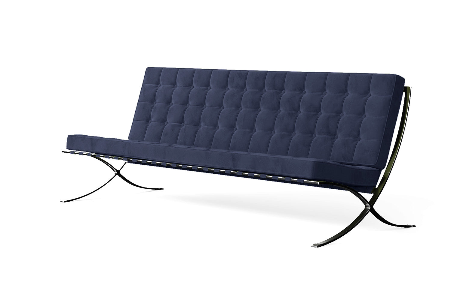 Catania 4 Seater Sofa Dark Blue Velvet