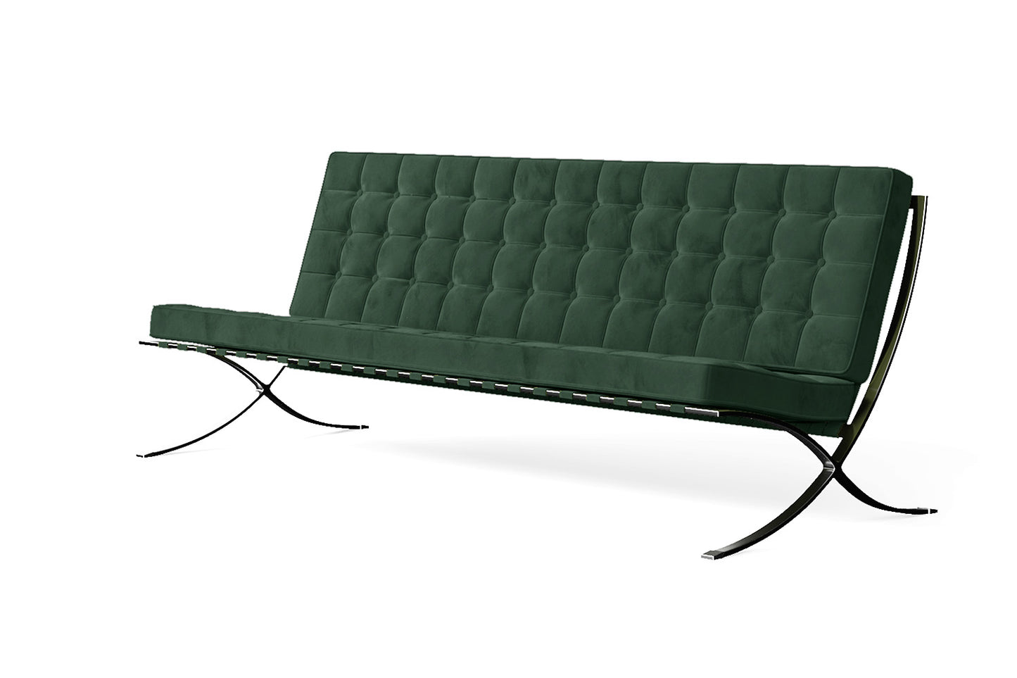 Catania 4 Seater Sofa Green Velvet