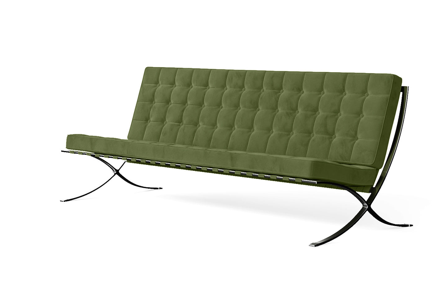 Catania 4 Seater Sofa Lime Velvet