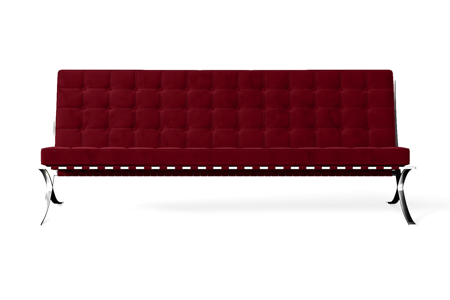 Catania 4 Seater Sofa Red Velvet