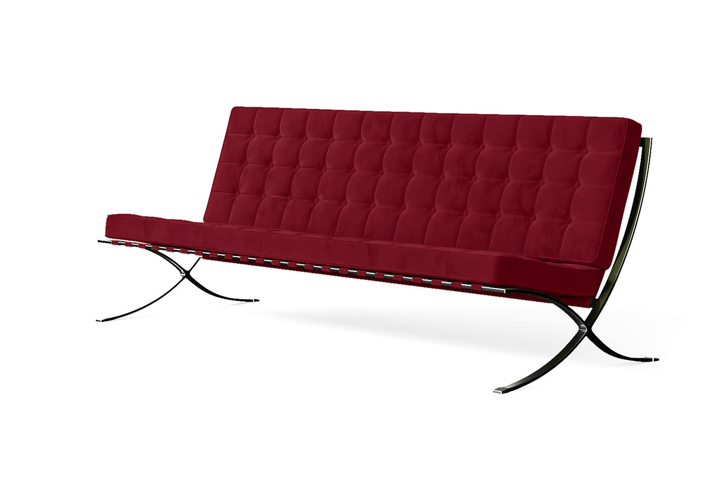 Catania 4 Seater Sofa Red Velvet