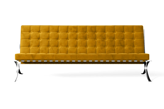 Catania 4 Seater Sofa Yellow Velvet