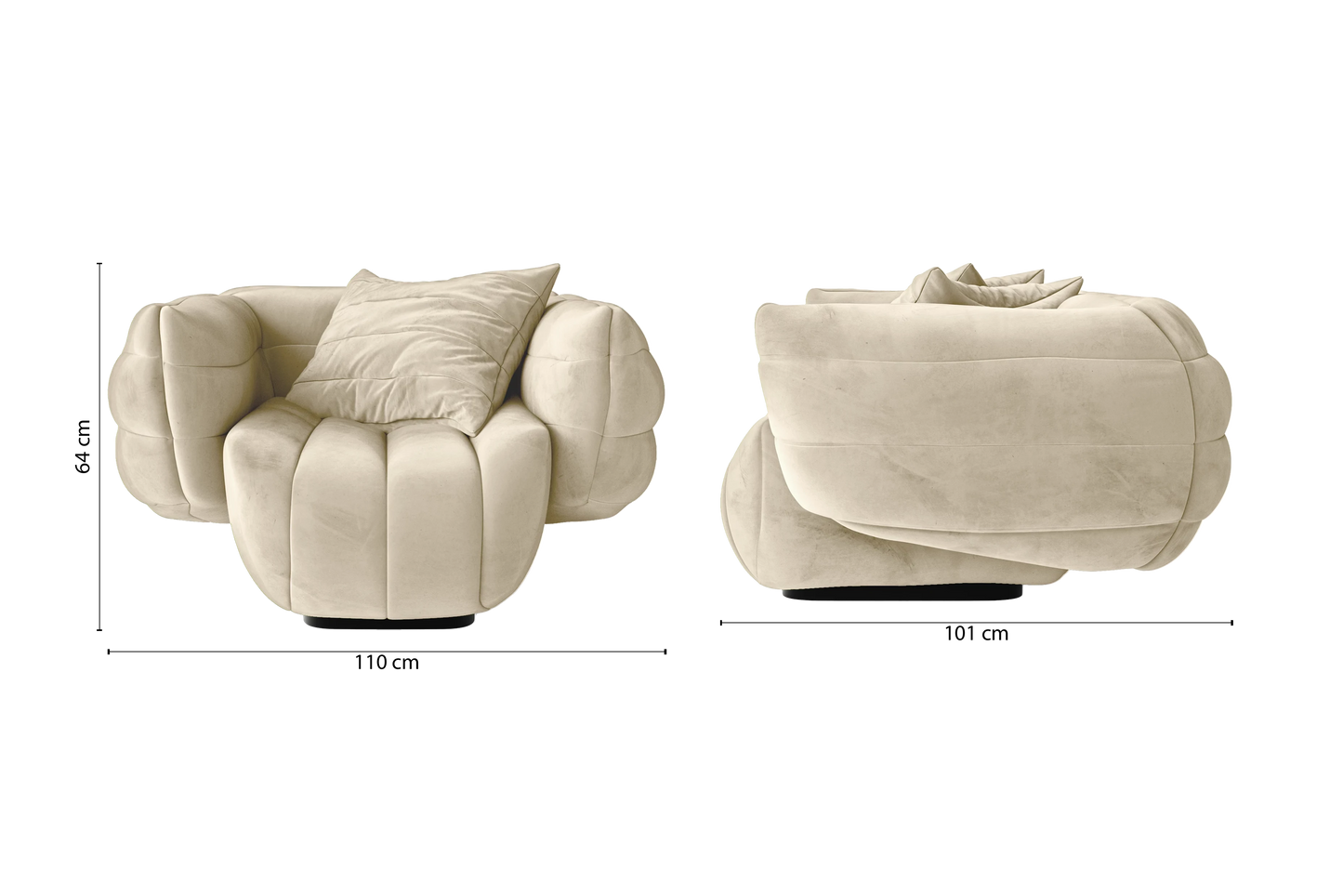 Cinisello Armchair Cream Velvet