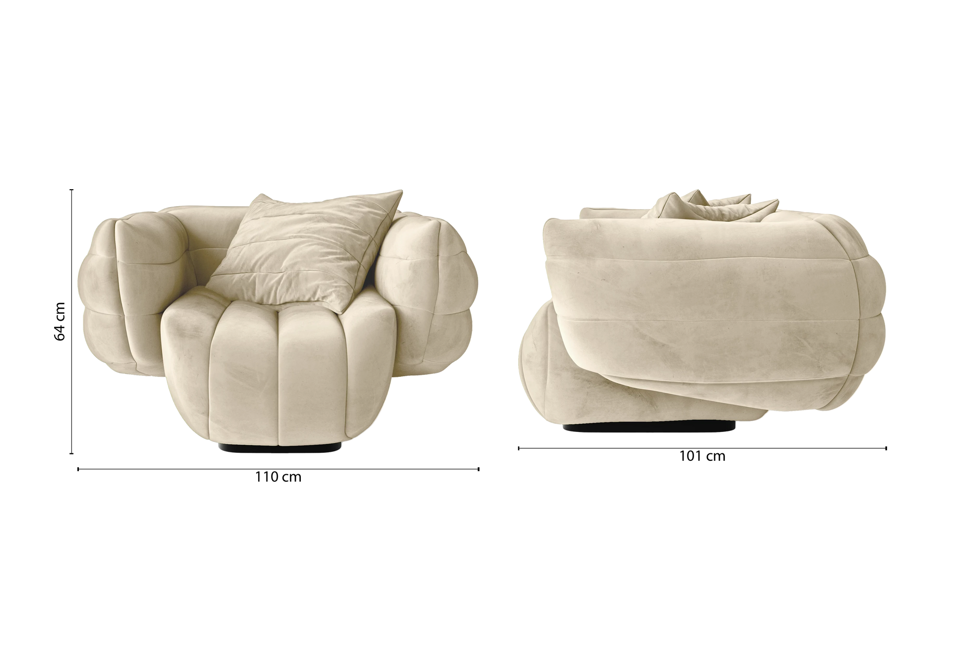 Cinisello Armchair Cream Velvet