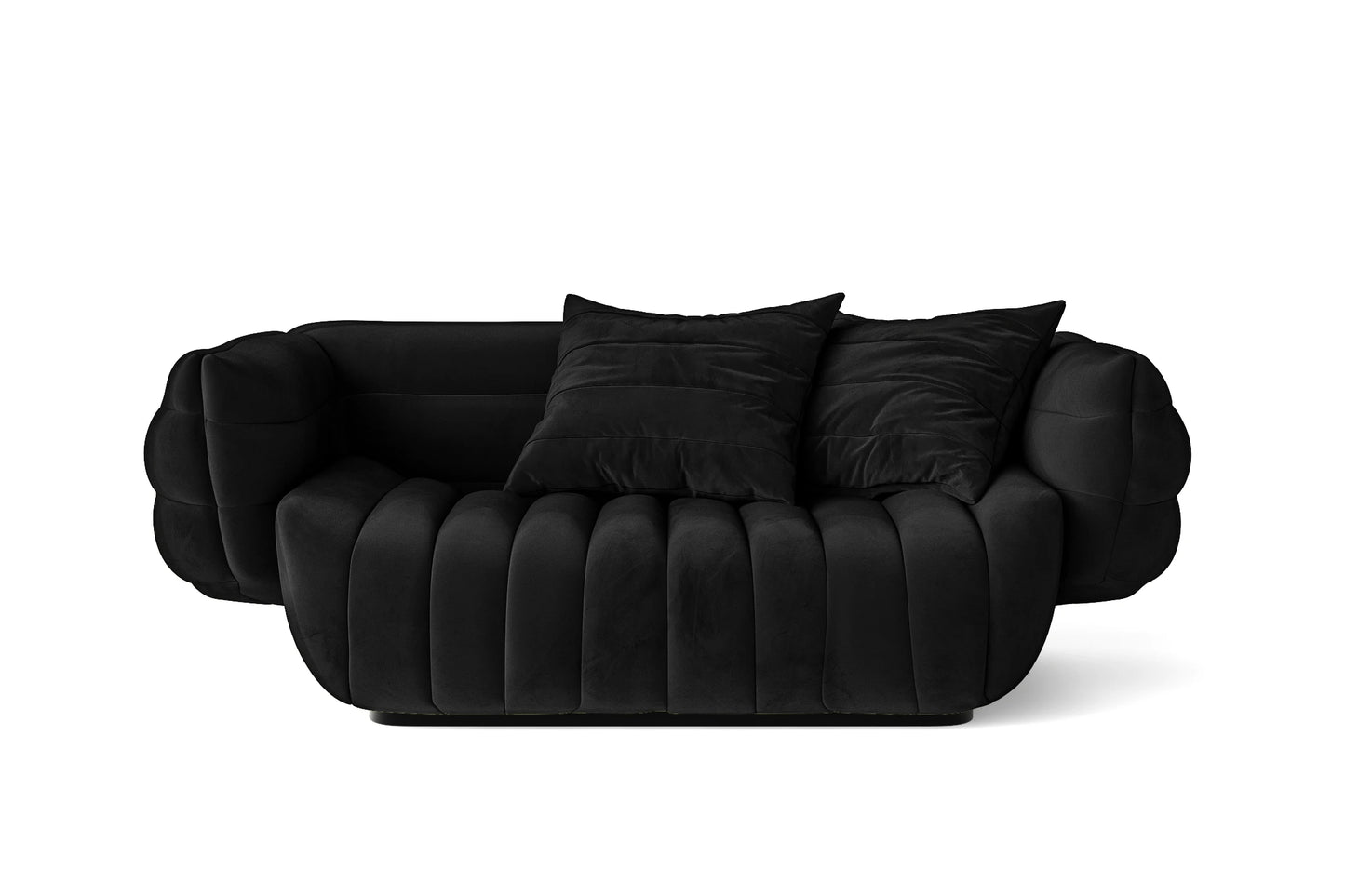 Cinisello 2 Seater Sofa Black Velvet