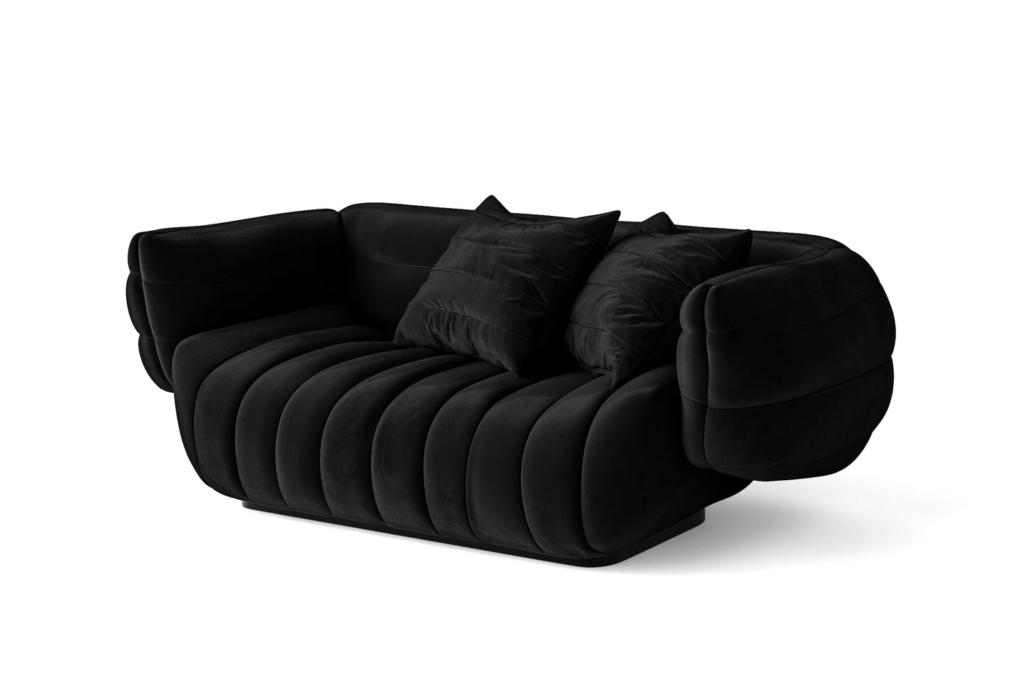 Cinisello 2 Seater Sofa Black Velvet