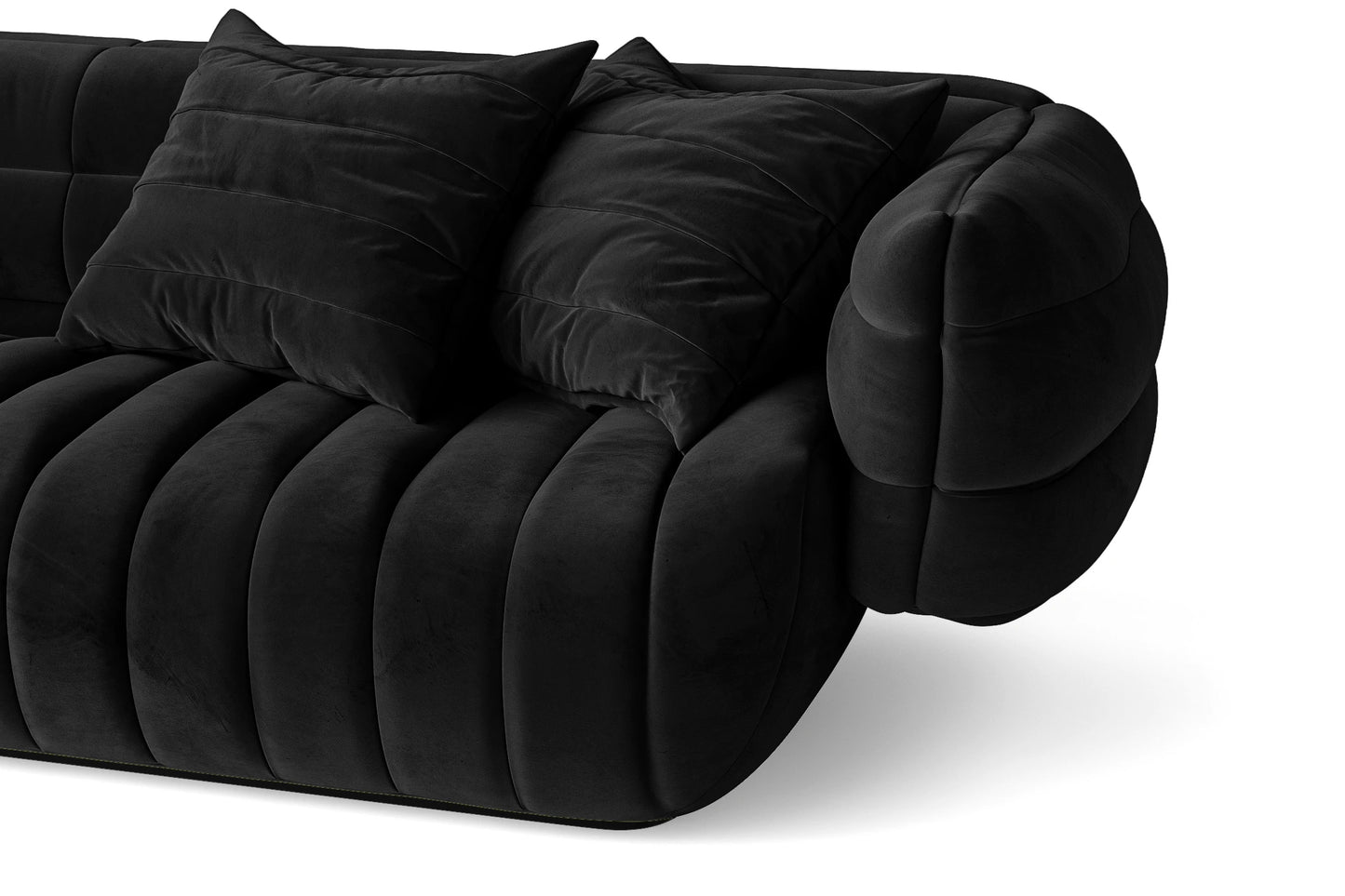 Cinisello 2 Seater Sofa Black Velvet