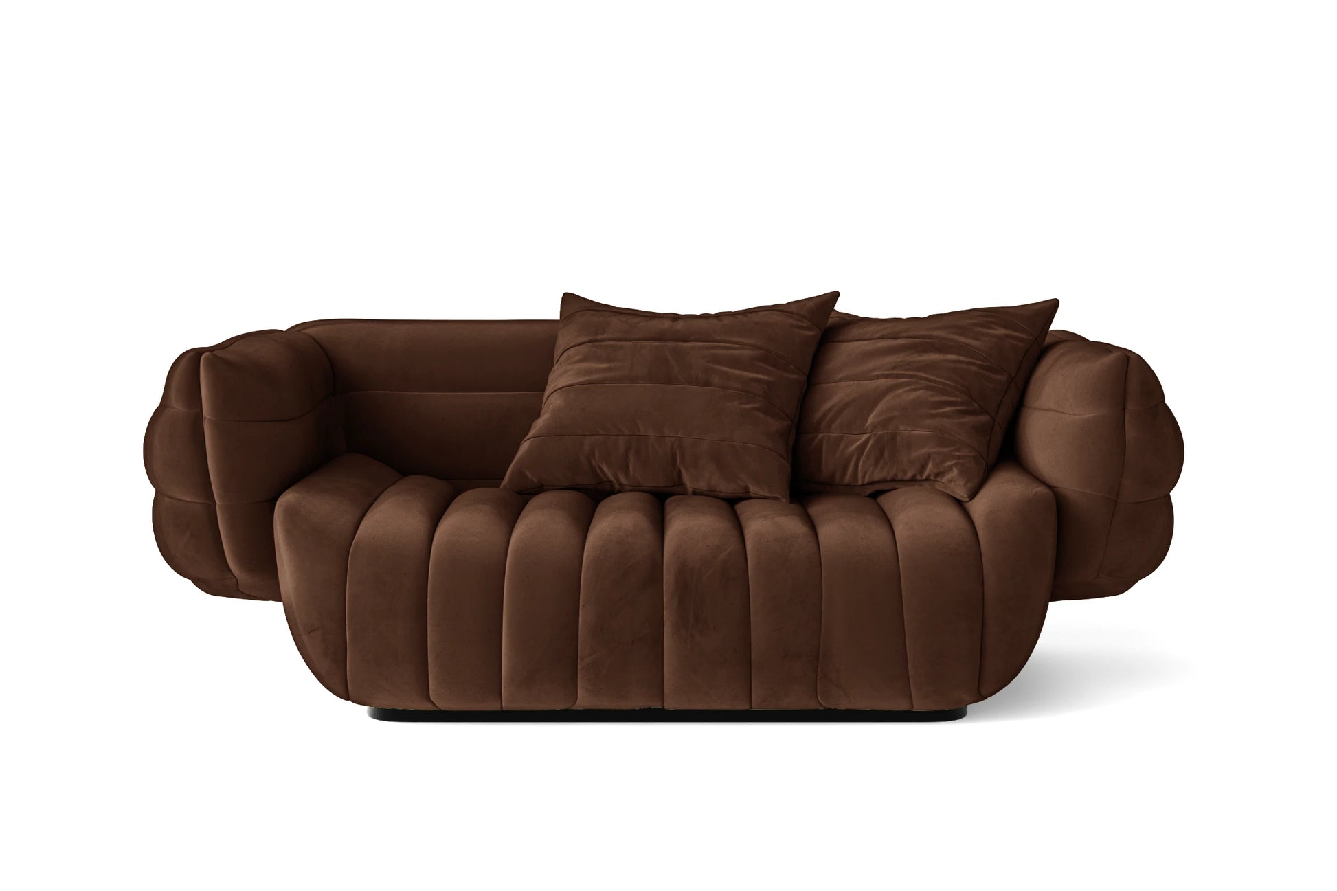 Cinisello 2 Seater Sofa Coffee Brown Velvet