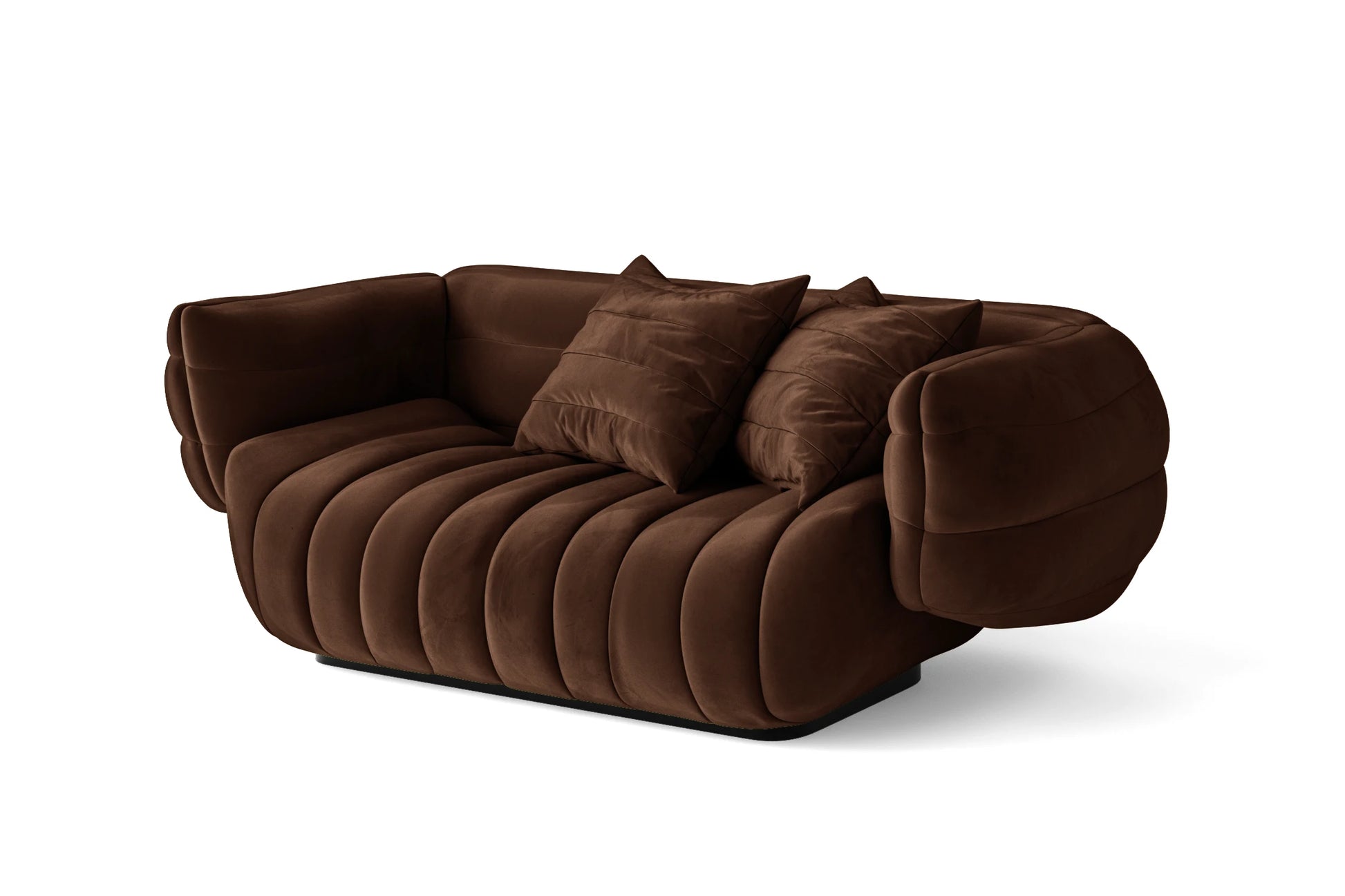 Cinisello 2 Seater Sofa Coffee Brown Velvet