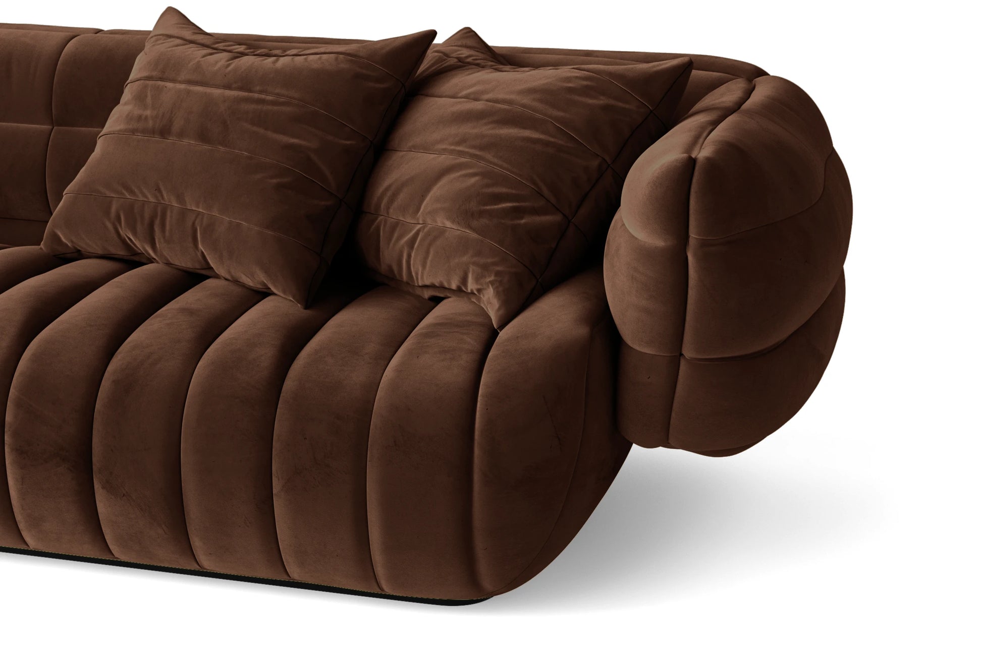 Cinisello 2 Seater Sofa Coffee Brown Velvet