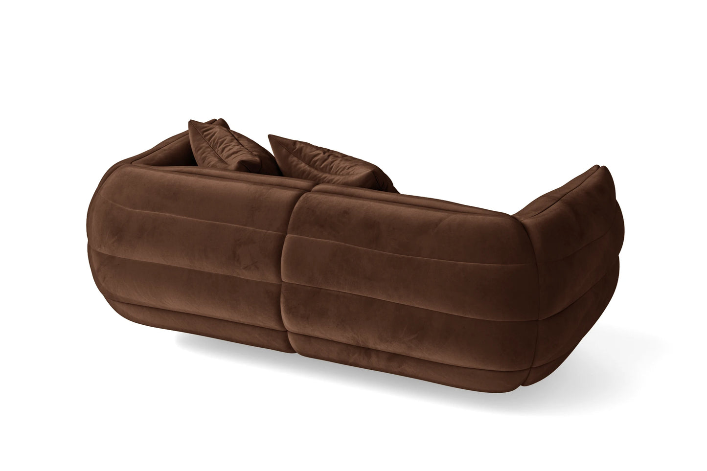 Cinisello 2 Seater Sofa Coffee Brown Velvet