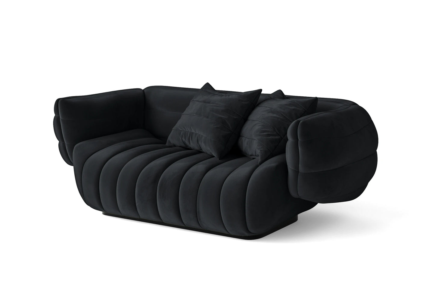 Cinisello 2 Seater Sofa Dark Grey Velvet