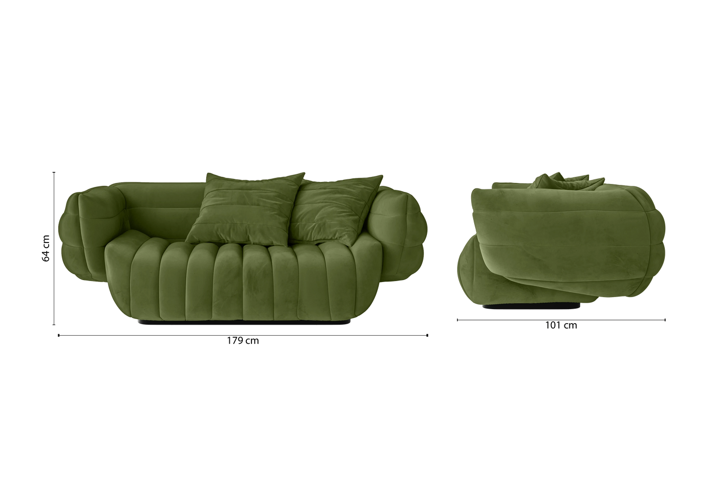 Cinisello 2 Seater Sofa Lime Velvet