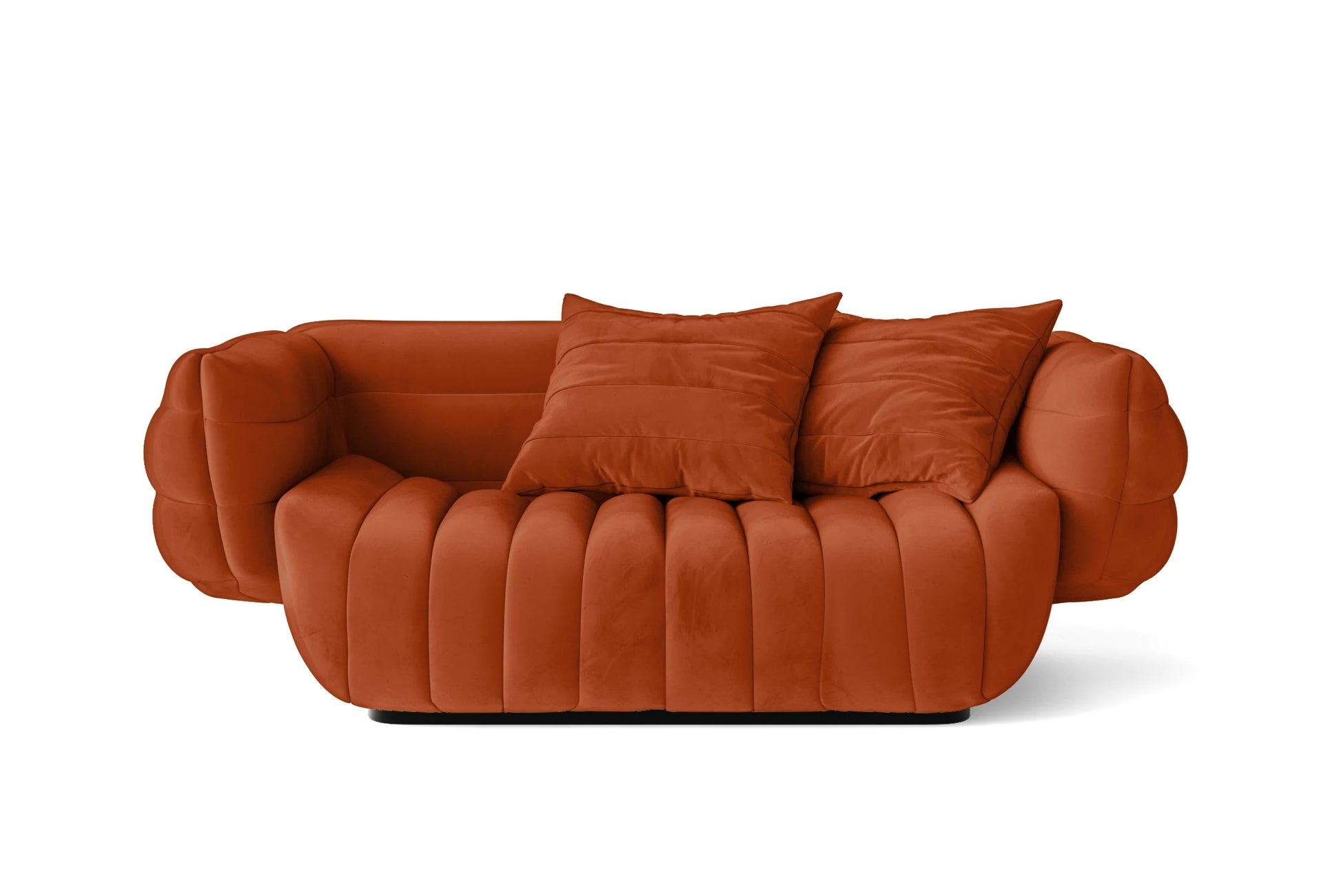 Cinisello 2 Seater Sofa Orange Velvet