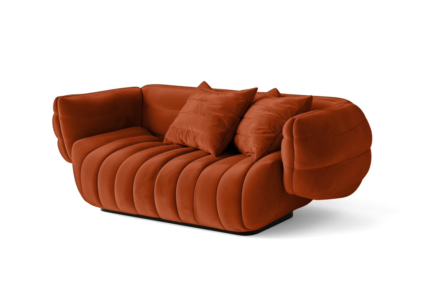 Cinisello 2 Seater Sofa Orange Velvet