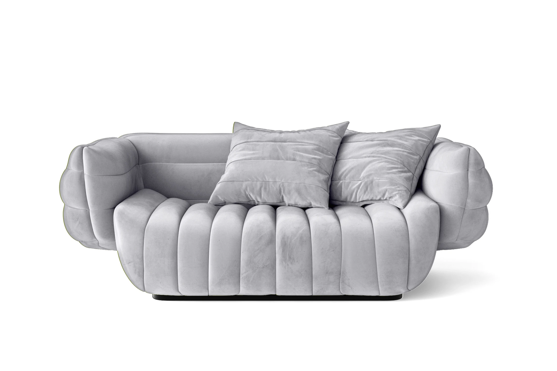 Cinisello 2 Seater Sofa Silver Velvet