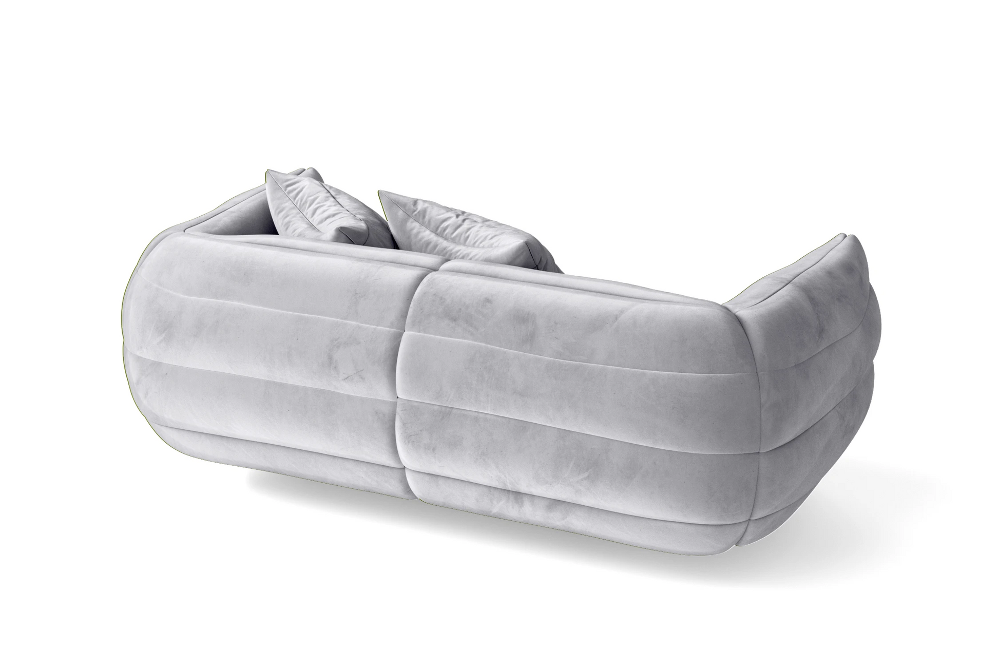 Cinisello 2 Seater Sofa Silver Velvet