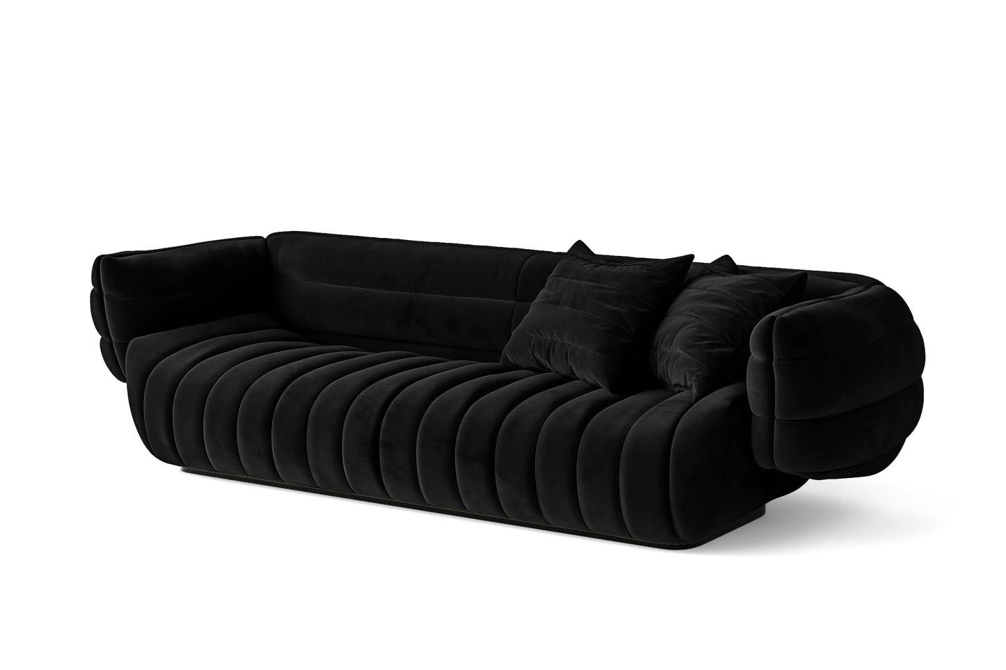 Cinisello 3 Seater Sofa Black Velvet