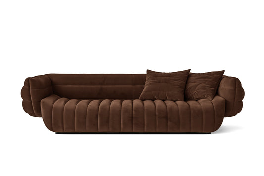 Cinisello 3 Seater Sofa Coffee Brown Velvet