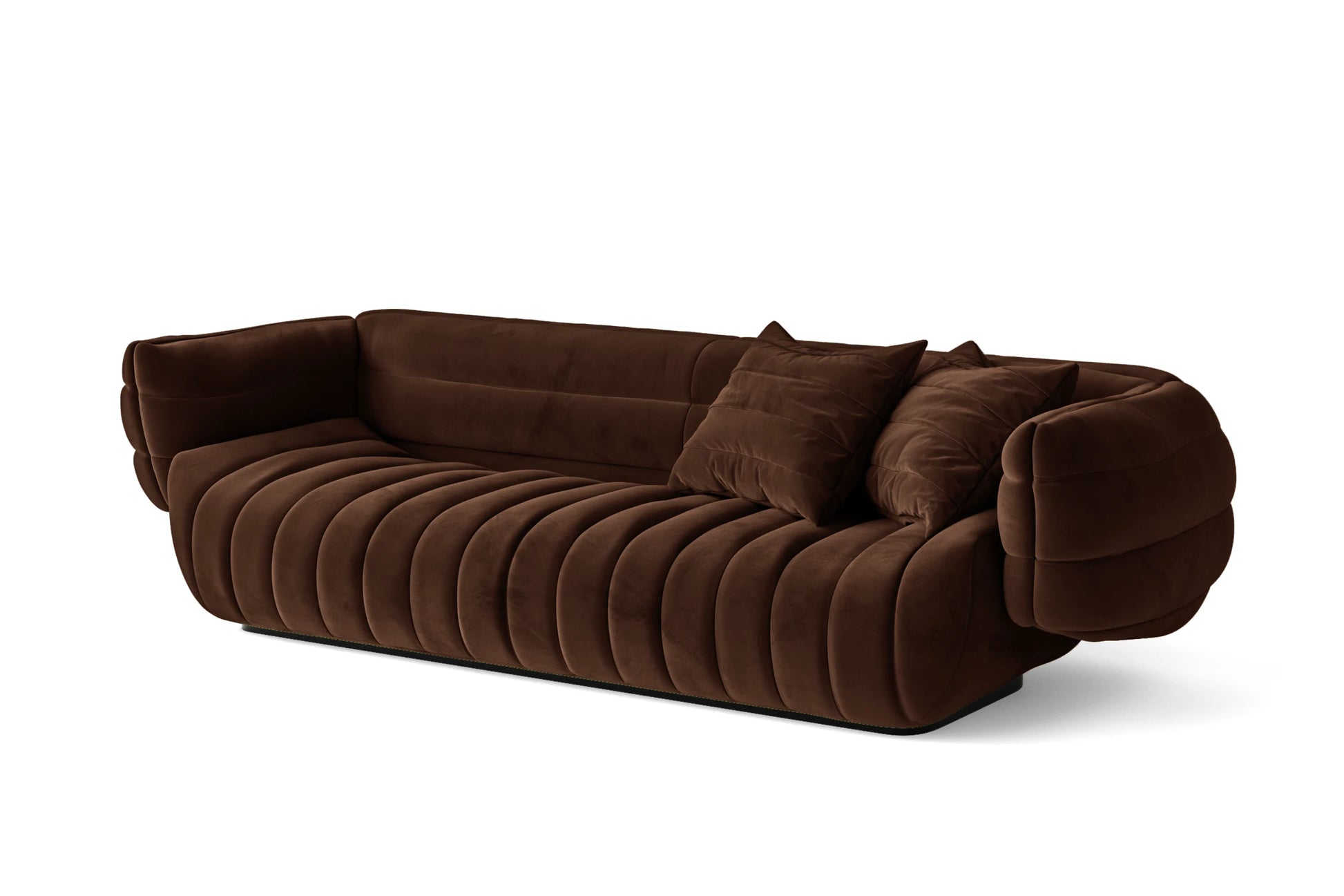 Cinisello 3 Seater Sofa Coffee Brown Velvet