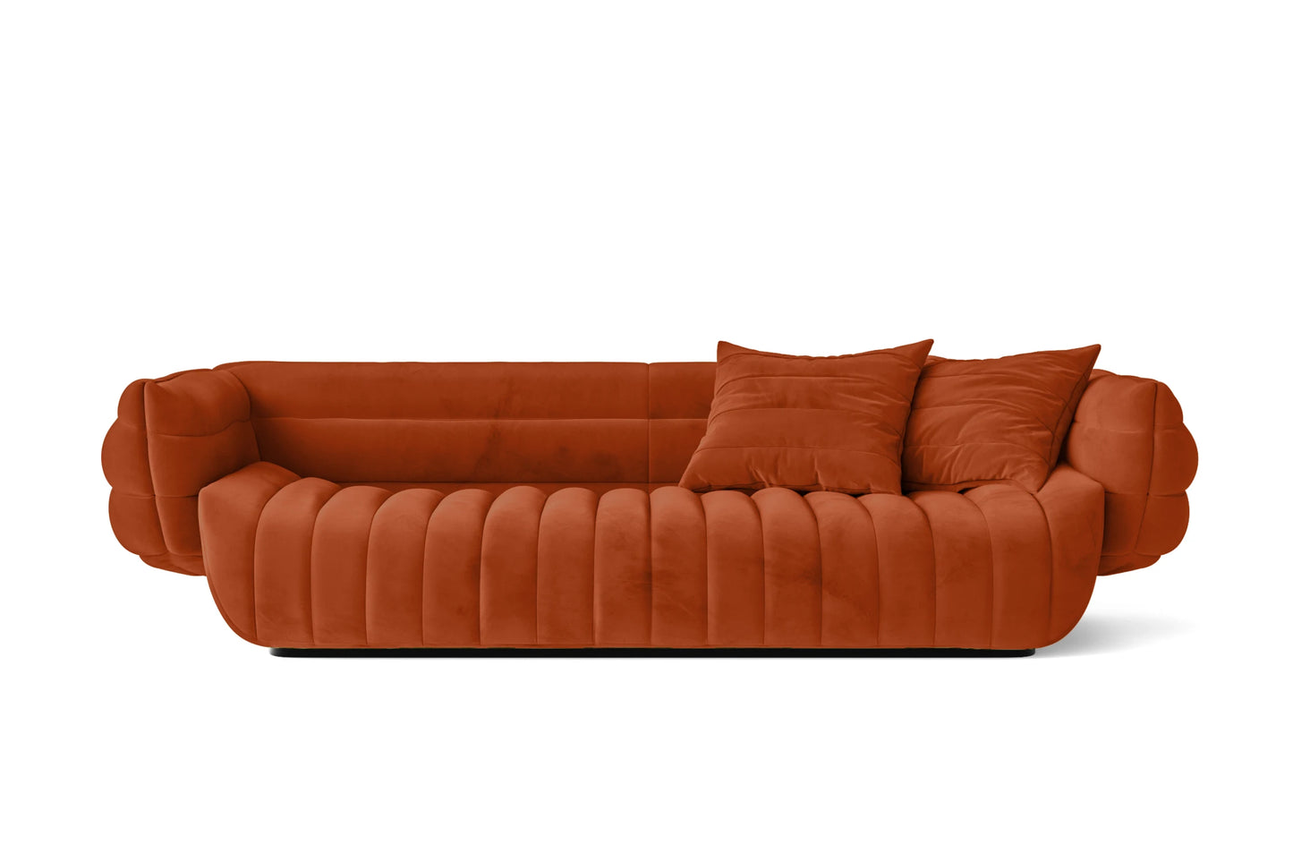 Cinisello 3 Seater Sofa Orange Velvet