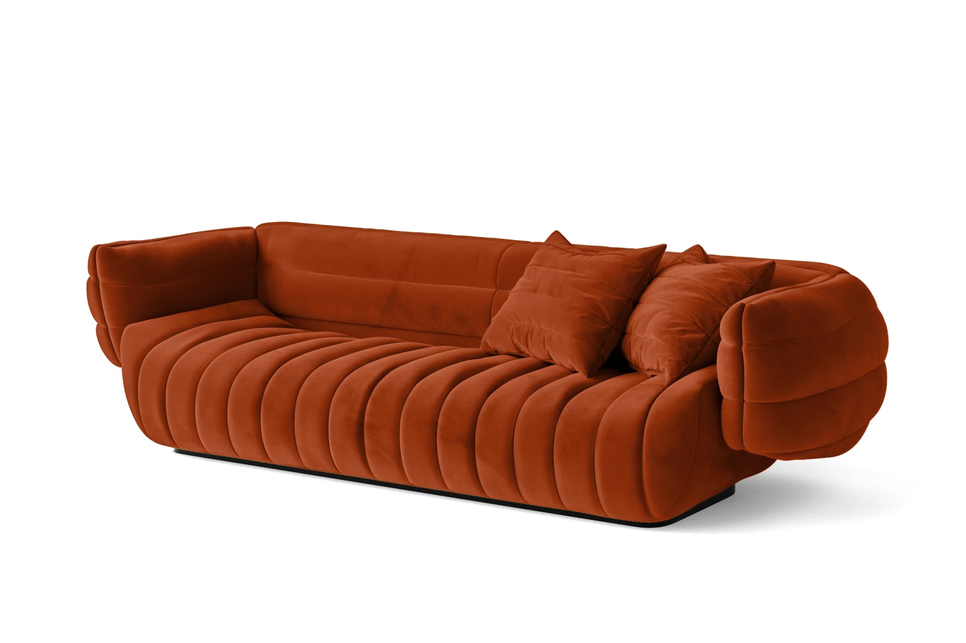 Cinisello 3 Seater Sofa Orange Velvet