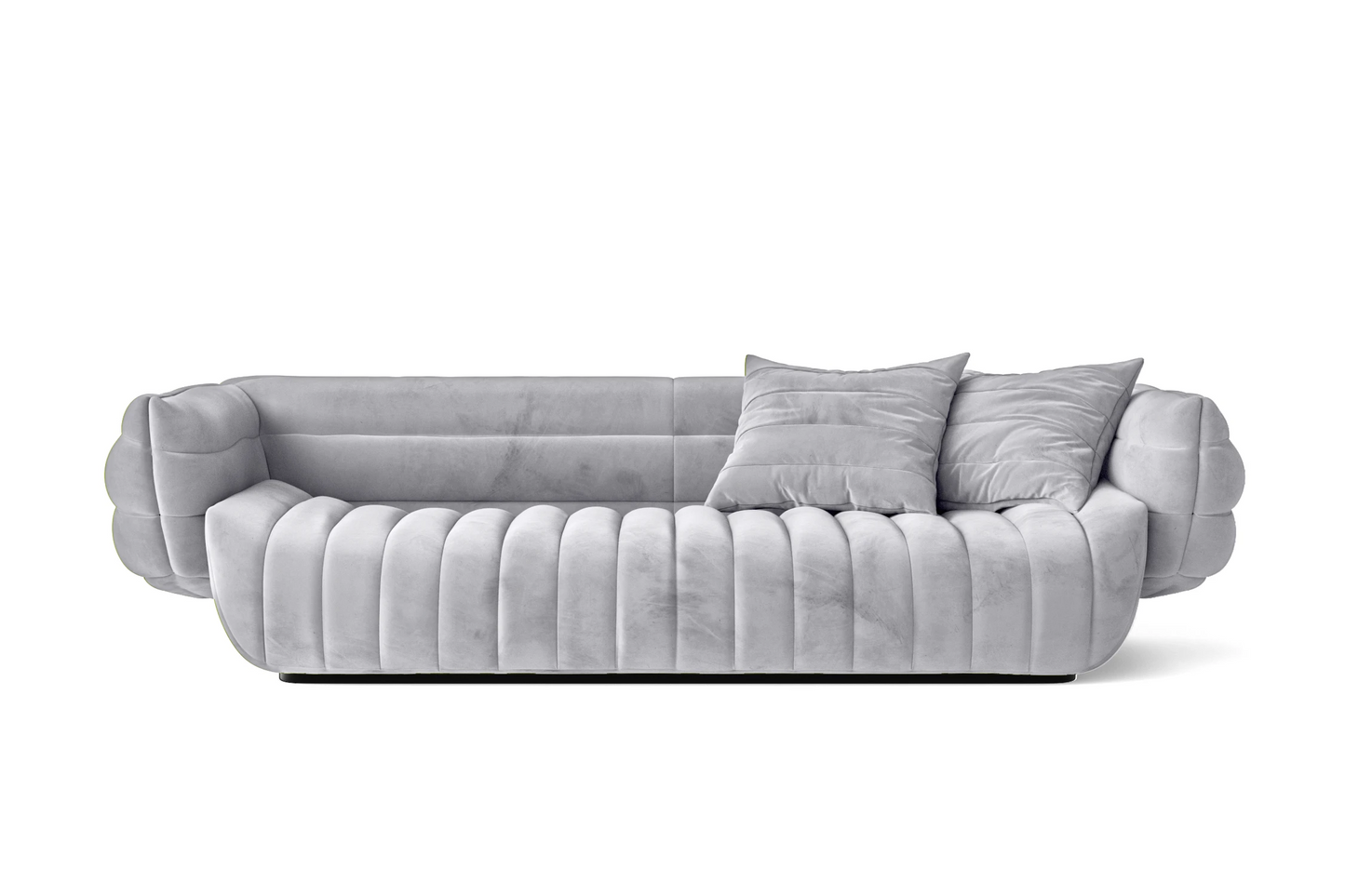 Cinisello 3 Seater Sofa Silver Velvet