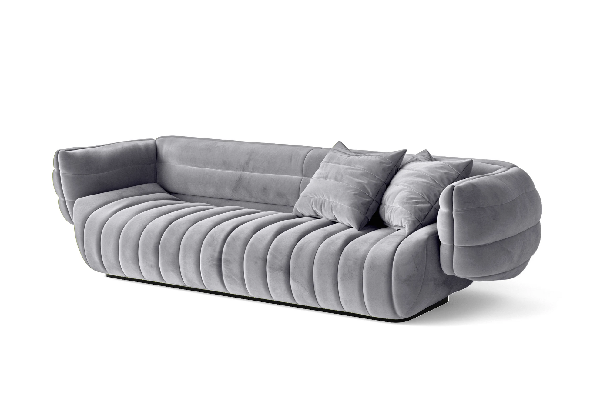 Cinisello 3 Seater Sofa Silver Velvet