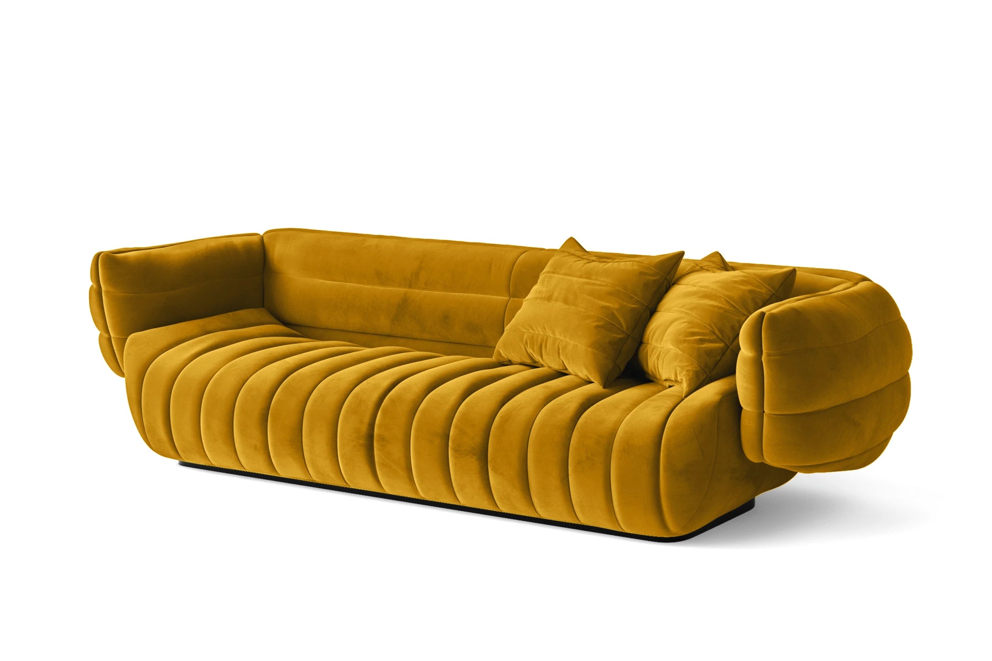 Cinisello 3 Seater Sofa Yellow Velvet