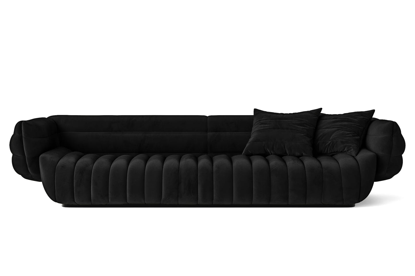 Cinisello 4 Seater Sofa Black Velvet