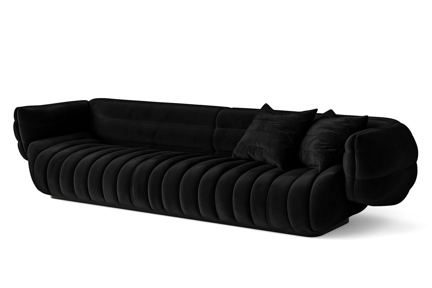 Cinisello 4 Seater Sofa Black Velvet