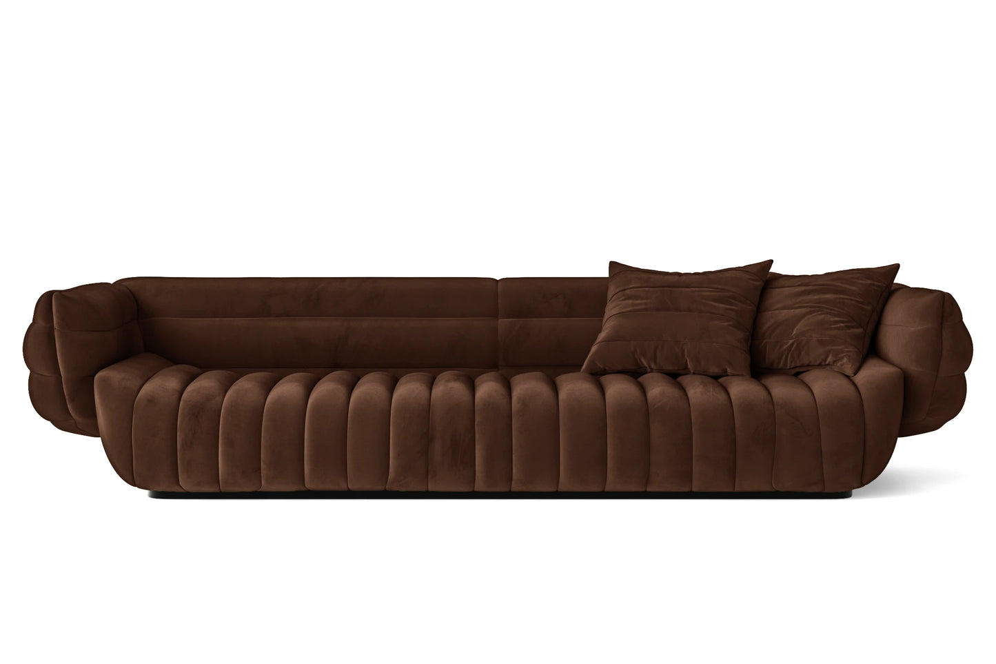 Cinisello 4 Seater Sofa Coffee Brown Velvet