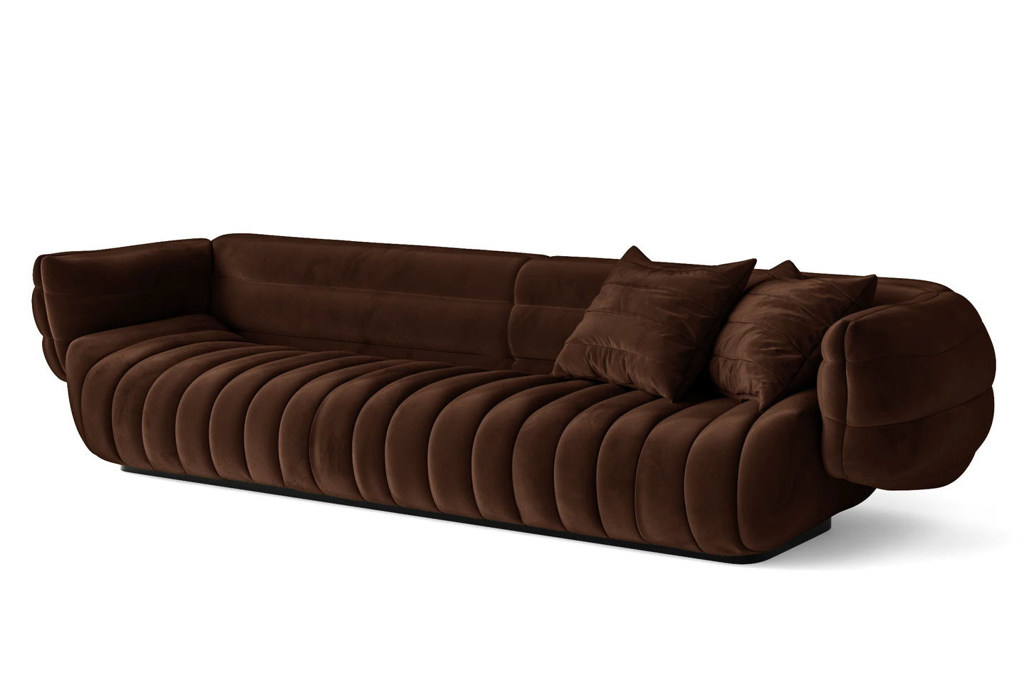 Cinisello 4 Seater Sofa Coffee Brown Velvet