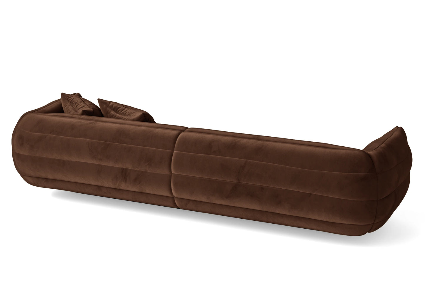 Cinisello 4 Seater Sofa Coffee Brown Velvet