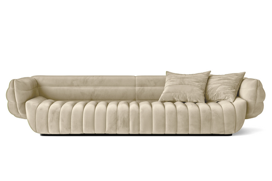 Cinisello 4 Seater Sofa Cream Velvet