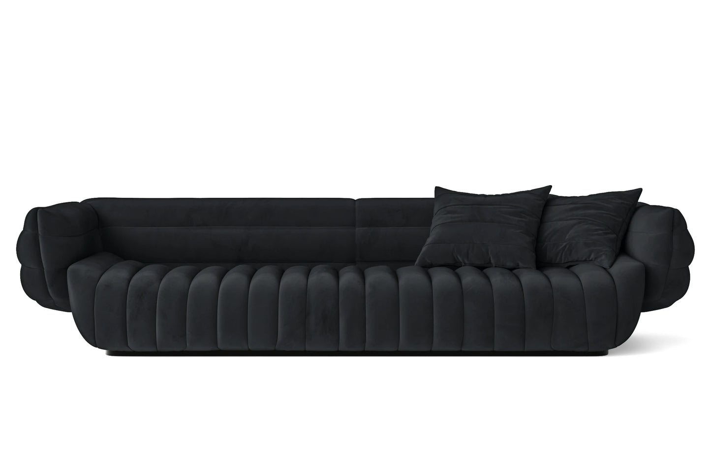 Cinisello 4 Seater Sofa Dark Grey Velvet