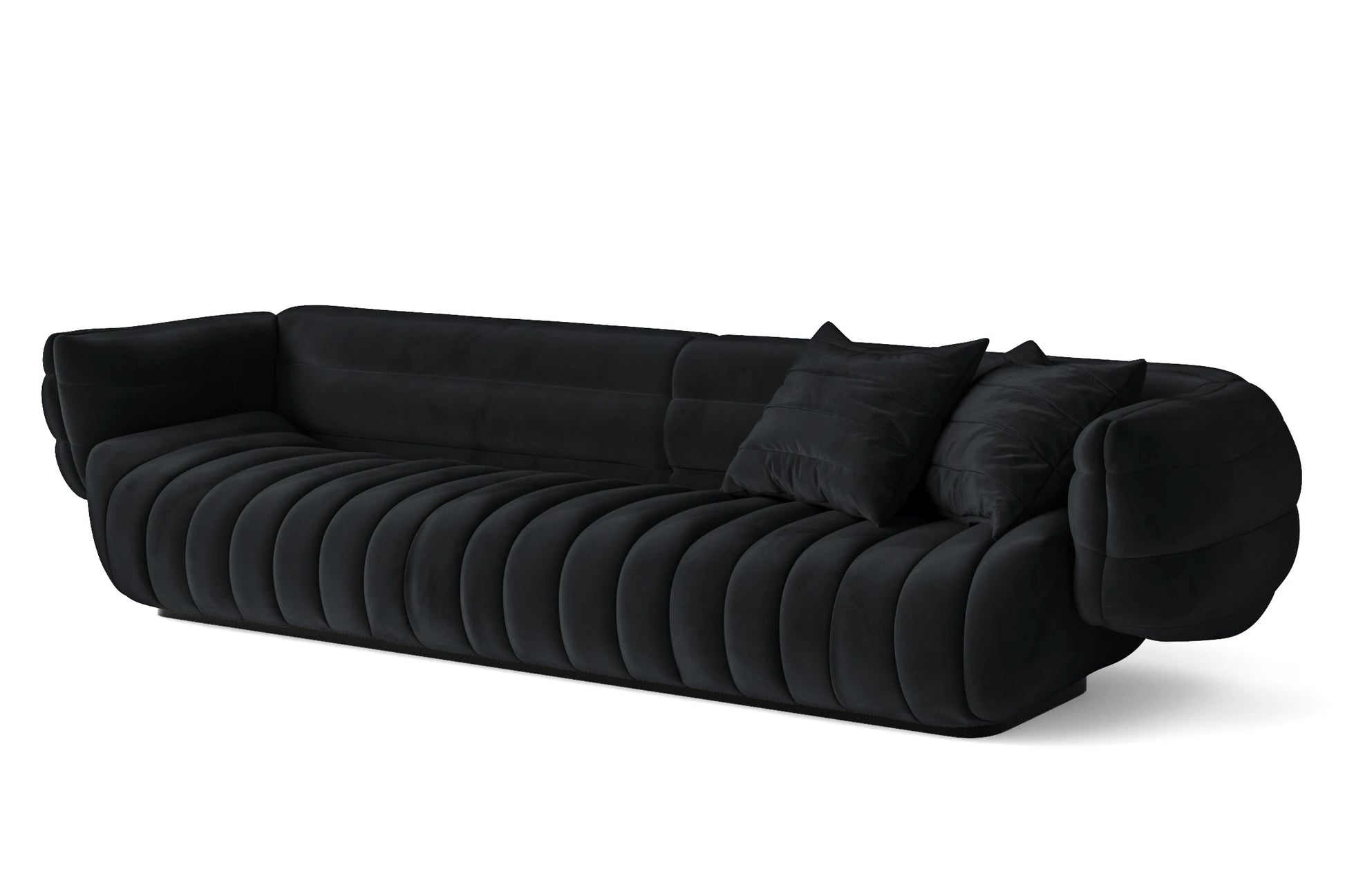 Cinisello 4 Seater Sofa Dark Grey Velvet