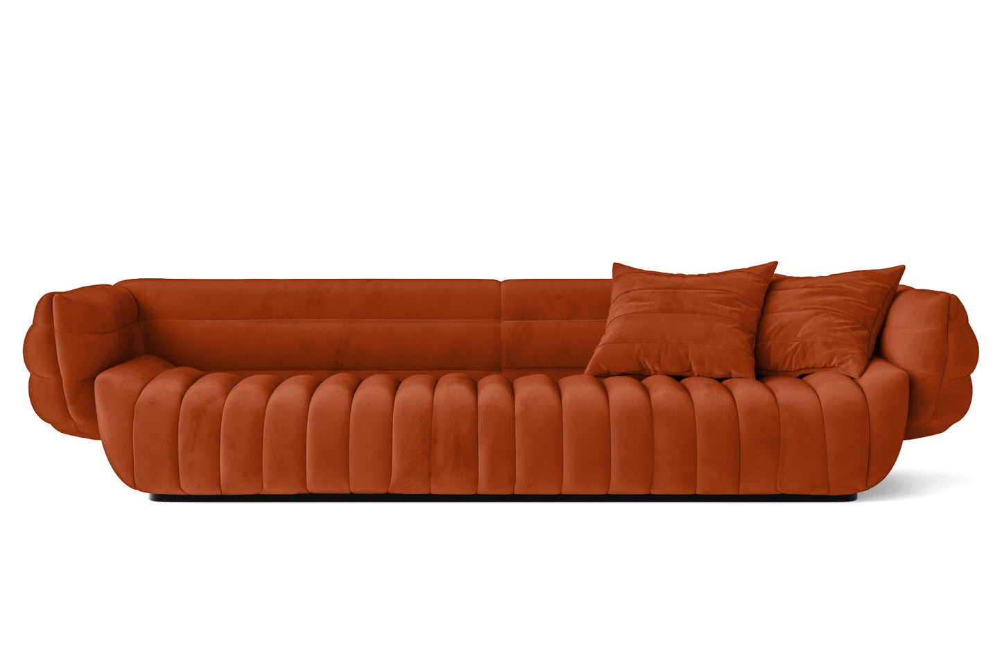 Cinisello 4 Seater Sofa Orange Velvet