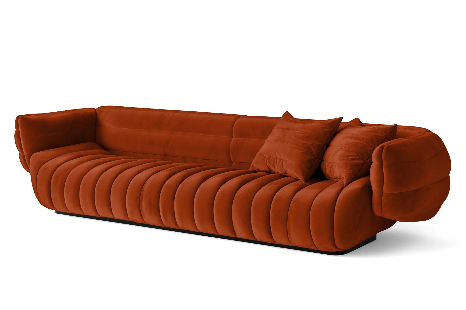 Cinisello 4 Seater Sofa Orange Velvet