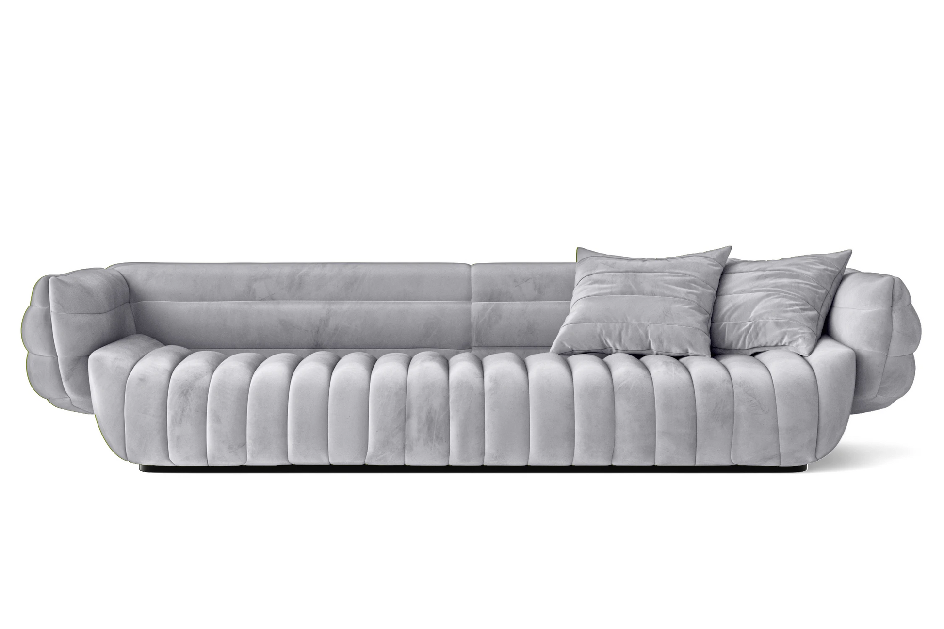 Cinisello 4 Seater Sofa Silver Velvet