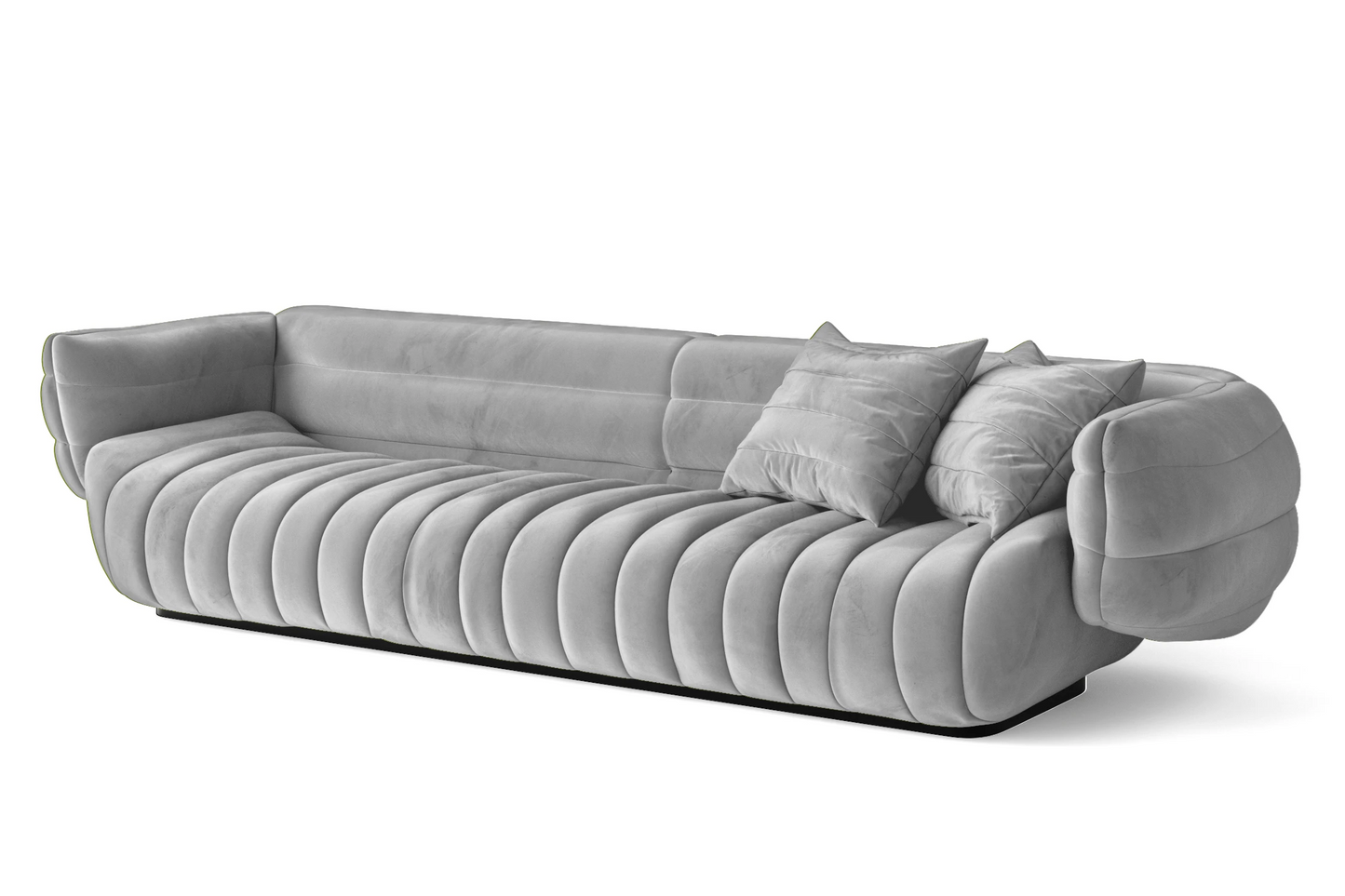 Cinisello 4 Seater Sofa White Velvet