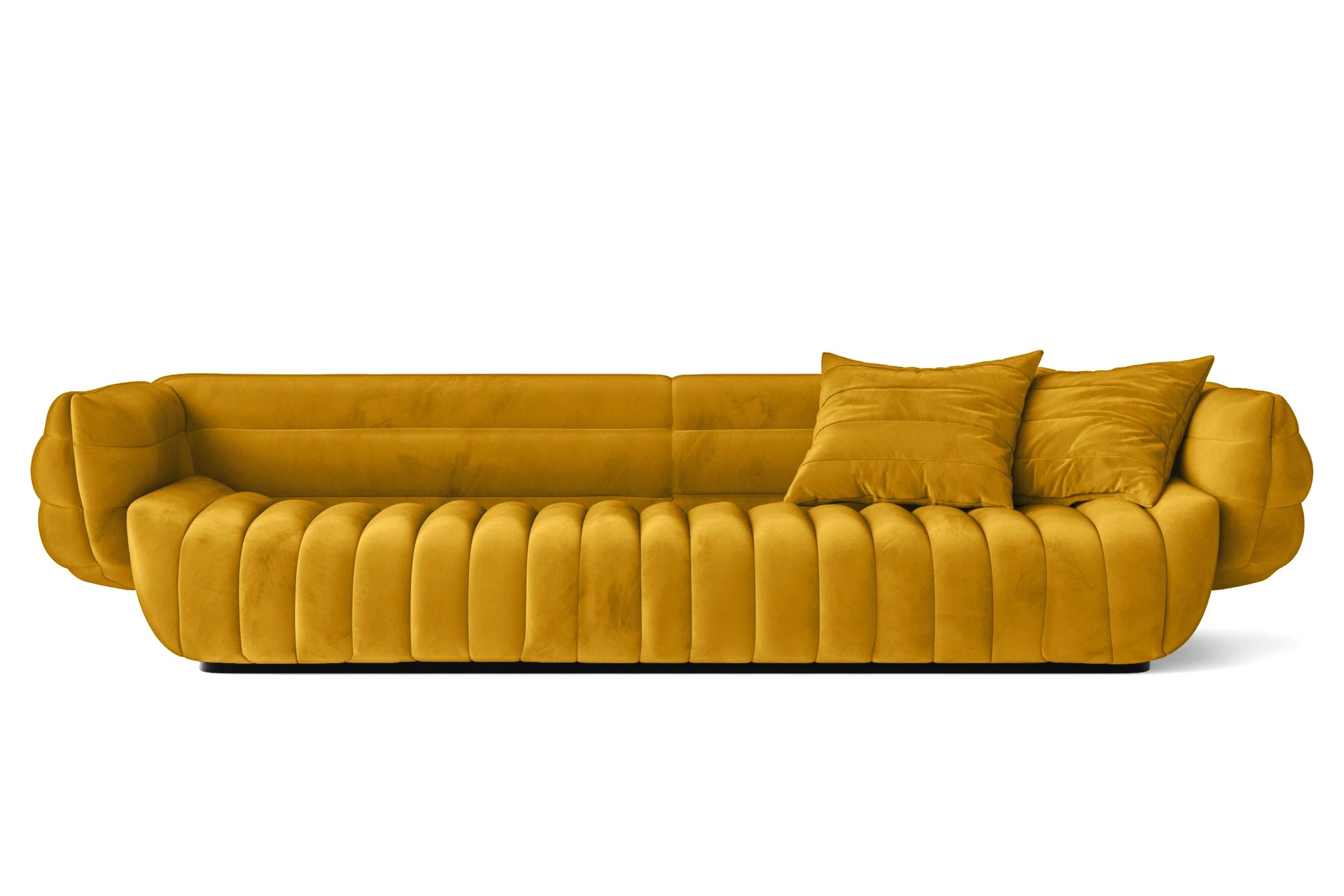 Cinisello 4 Seater Sofa Yellow Velvet