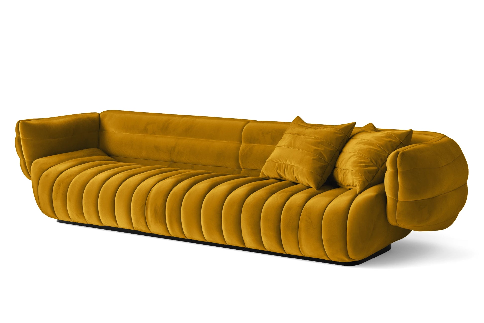 Cinisello 4 Seater Sofa Yellow Velvet