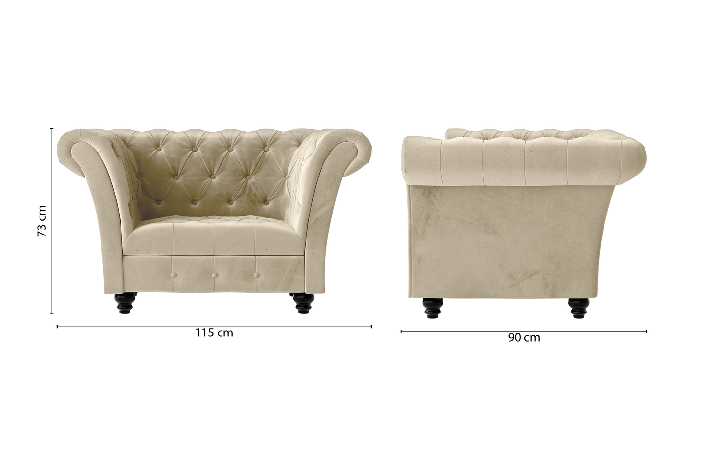 Civita Armchair Cream Velvet