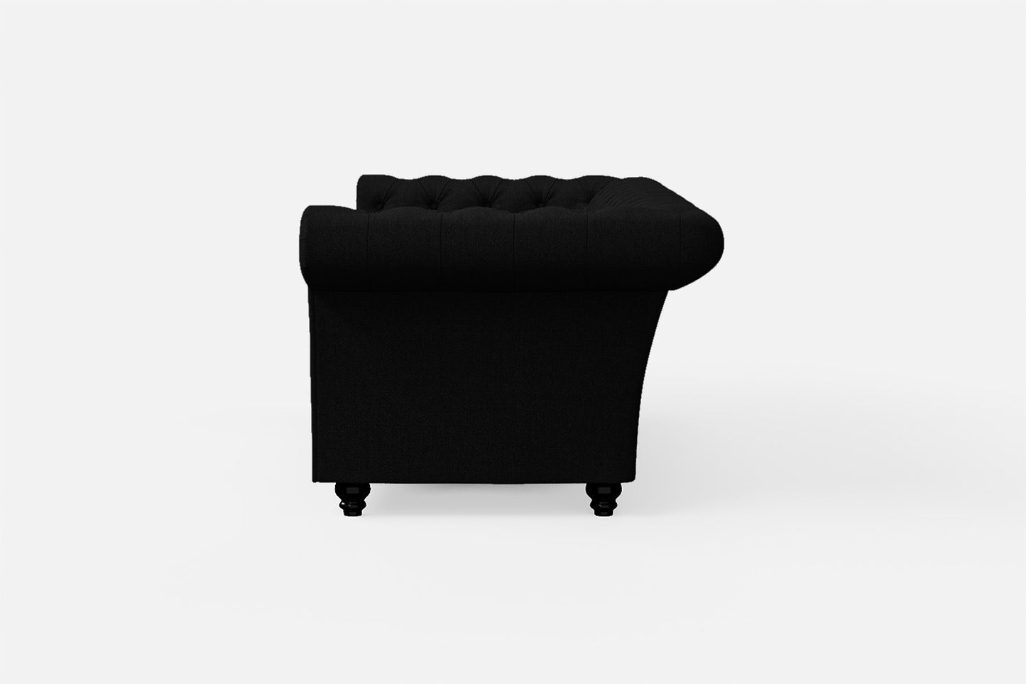 Civita 2 Seater Sofa Black Linen Fabric