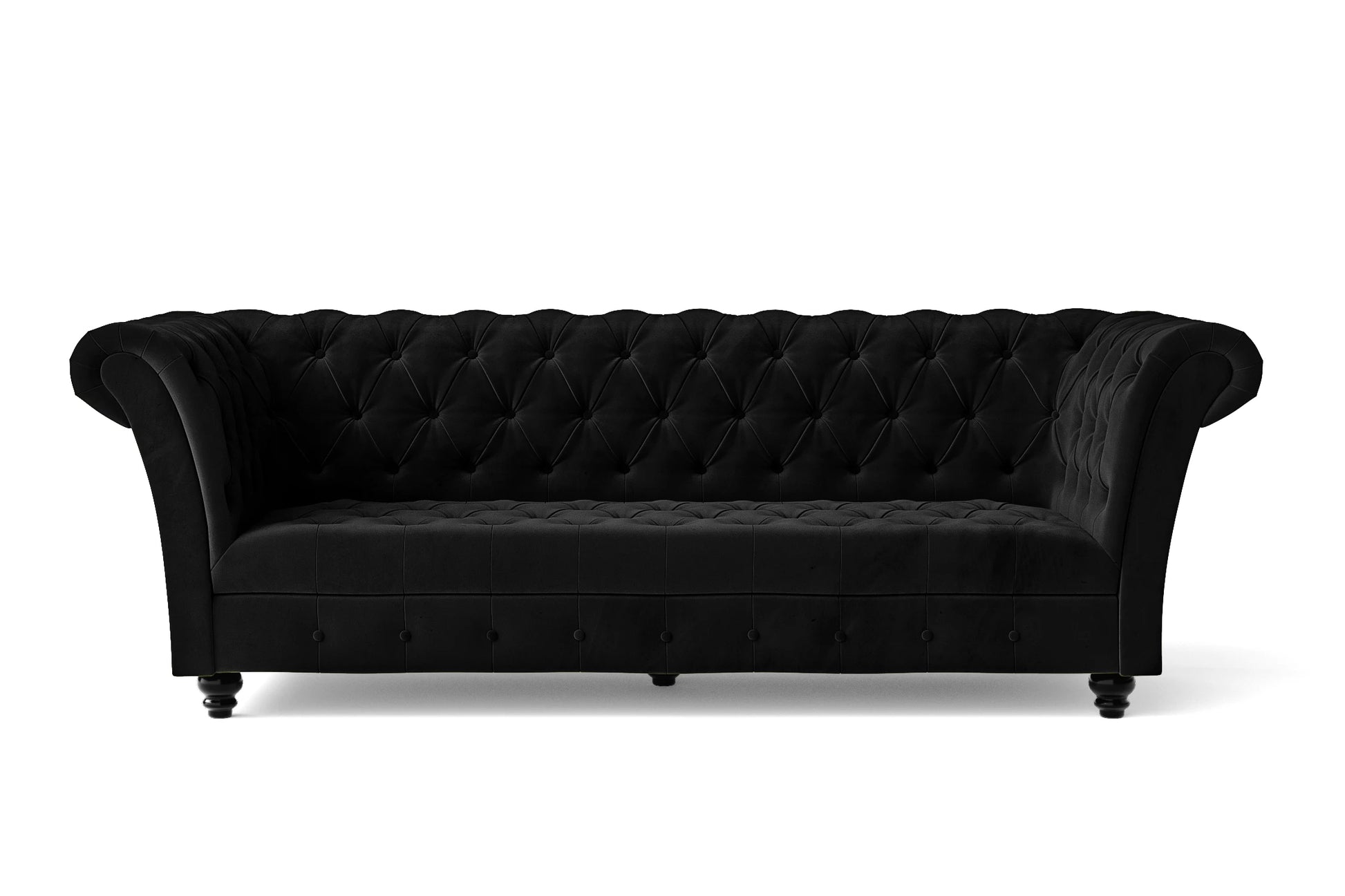 Civita 2 Seater Sofa Black Velvet